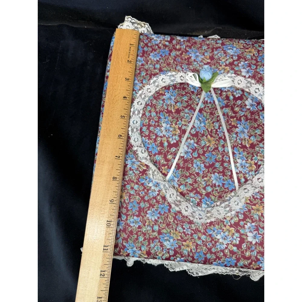 Vintage Photo Album Fabric Covered Padded Lace Trim Granny Core Cottage Heart